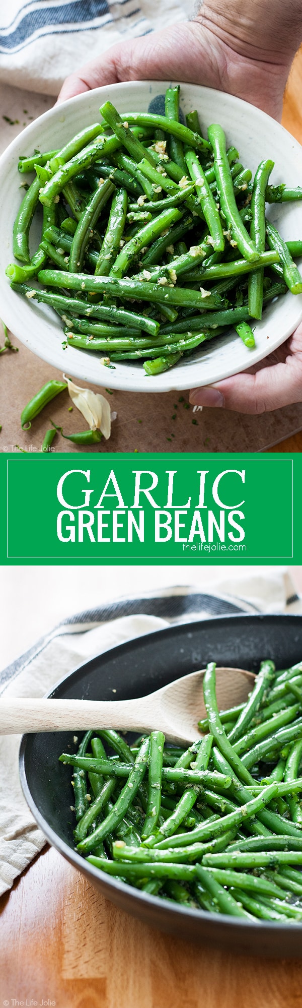 Garlic Green Beans is one of my favorite side dish recipes! It's easy to make and pretty healthy with Crispy Green Beans sauteed in a skillet. Fresh parley adds a great, herbaceous brightness with a little bit of butter and garlic. This is special enough food for Thanksgiving or any other holiday meal and also great in a pinch on a busy weeknight!