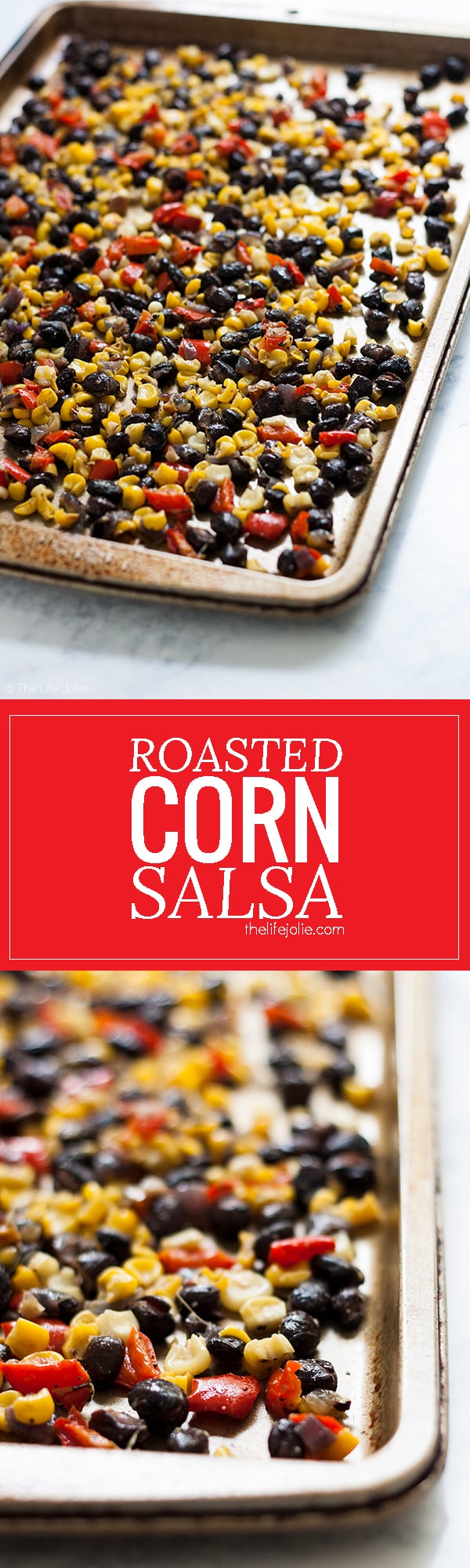 This Roasted Corn Salsa recipe is an easy and healthy addition to a salad, meat based dinner entree or eggs in the morning. It's homemade with black beans, fresh corn, onions and peppers- I seriously love this so much I now keep a container of it in my refrigerator to use throughout the week!