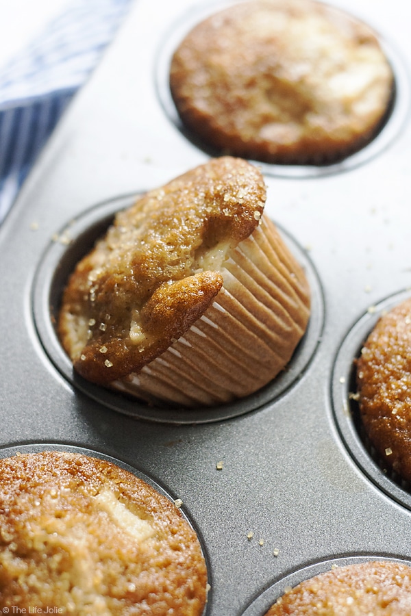 Apple Spice Muffins are one of my favorite fall recipes. Made with tasty chunks of apple, applesauce with cinnamon, nutmeg and ginger, they're so easy to make and taste great as breakfast or as a dessert!