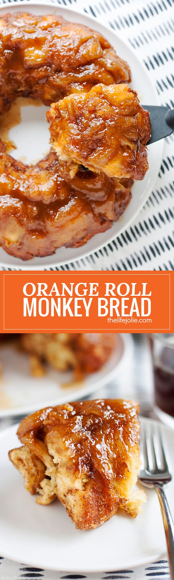 Orange Roll Monkey Bread is an easy and delicious twist on a family favorite recipe. It's so simple to transform refrigerated Orange Cinnamon rolls in to a sweet and gooey pull apart bread. This is a great Christmas morning breakfast and easy enough to make the night before as well!