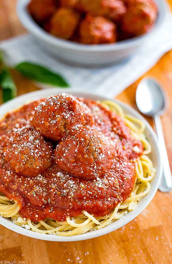 This is part two of the only Meat Sauce recipe you’ll ever need. It’s an extremely detailed (but still simple and easy) recipe for my Grandma’s homemade, Italian Sunday Sauce and this seriously is the very best sauce you’ll ever taste. This second part is all about adding the meatballs and fall-apart-tender pork for your sauce as well as the secret ingredient and putting it all together! 