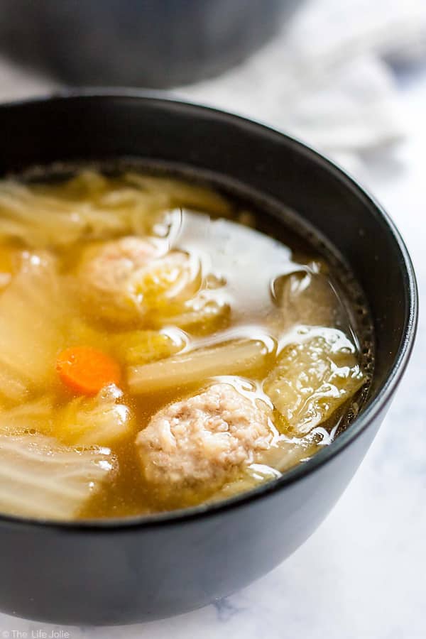 This Cabbage and Pork Meatball soup is the perfect lunch!
